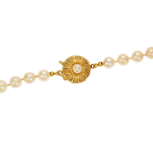 Perlenkette, Schließe 14K, Gelbgold