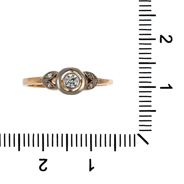 Diamantring, 14K, Gelb-/Weißgold