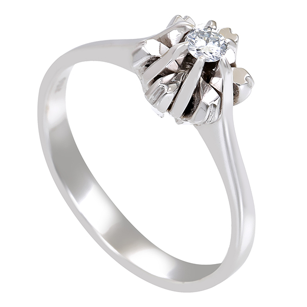 Diamantring, 18K, Weißgold, Brillant, 0,06 ct