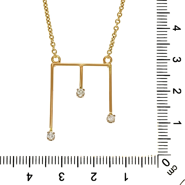 Collier, 14K, Gelbgold, 3 Brillanten 0,17ct