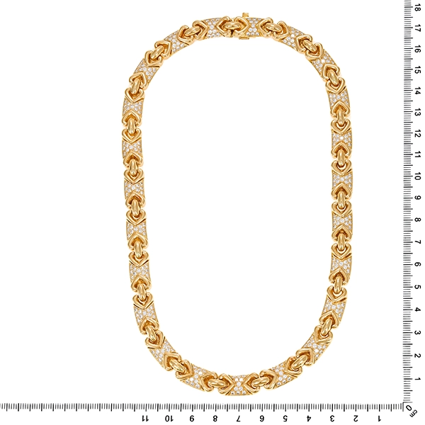 Collier, 18K, Gelbgold, Brillanten