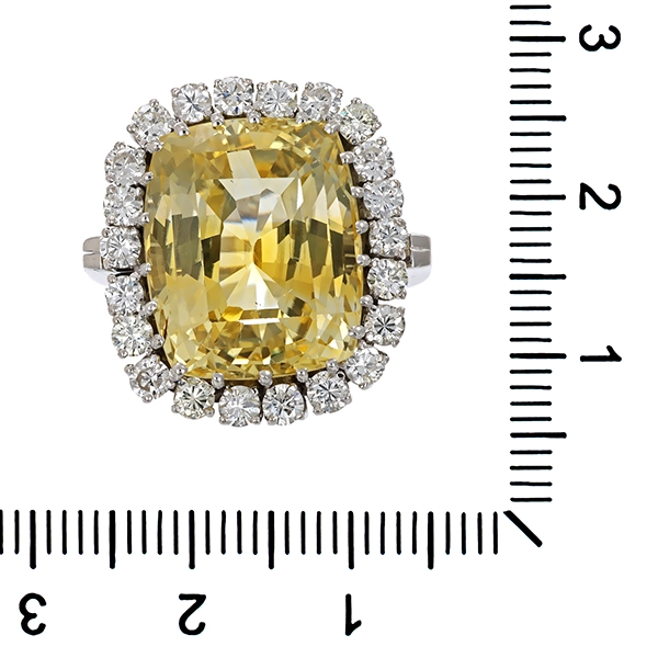 Ring, 14K, Weißgold, Citrin, Brillanten 1,27 ct