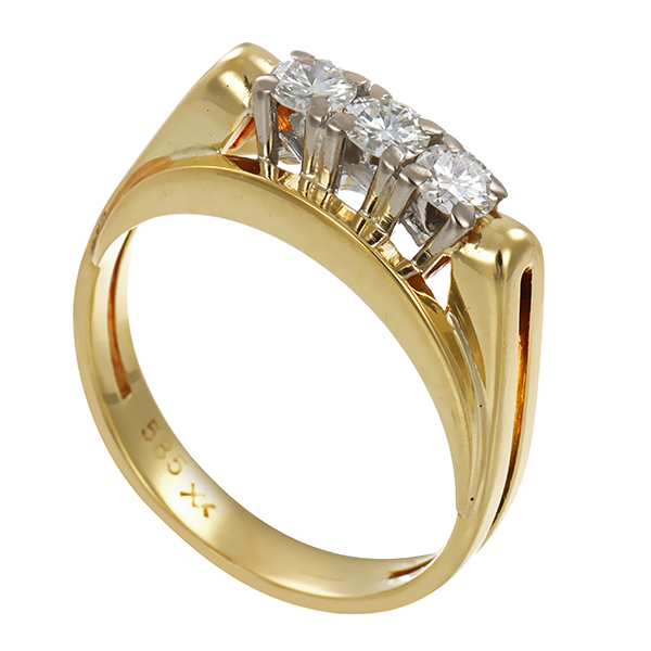Diamantring, 14K, Gelb-/Weißgold, Brillanten 0,45 ct
