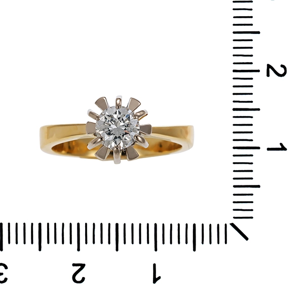 Diamantring, 14K, Gelb-/Weißgold, Brillant 0,57 ct