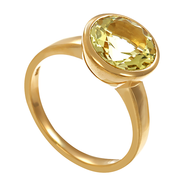 Ring, 14K, Gelbgold, Lemon Quarz