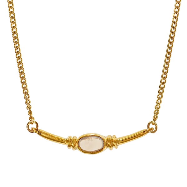 Collier, 8K, Gelbgold, Mondstein