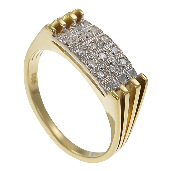Diamantring, 14K, Gelb-/Weißgold