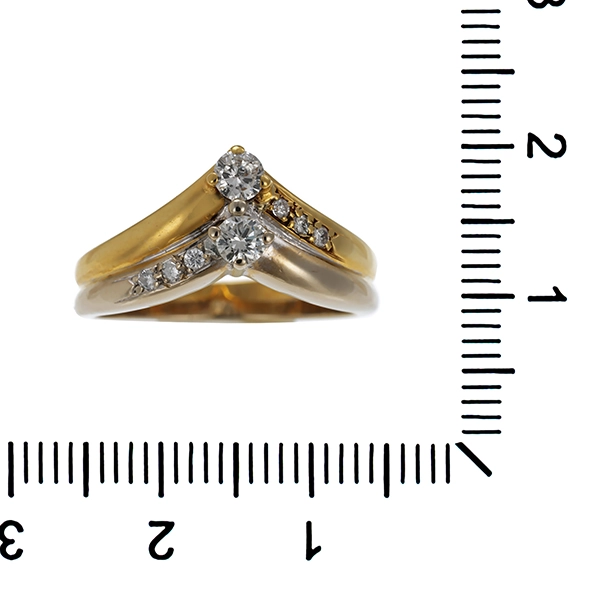Brillantring, 14K, Gelb-/Weißgold, 0,32ct