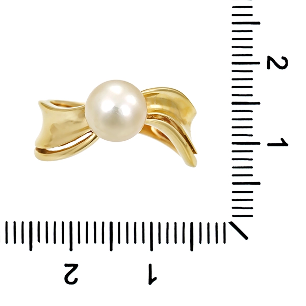 Ring, 14K, Gelbgold, Perle
