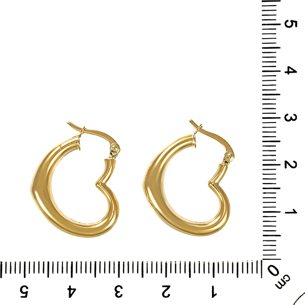 Creolen, 14K, Gelbgold, Herz