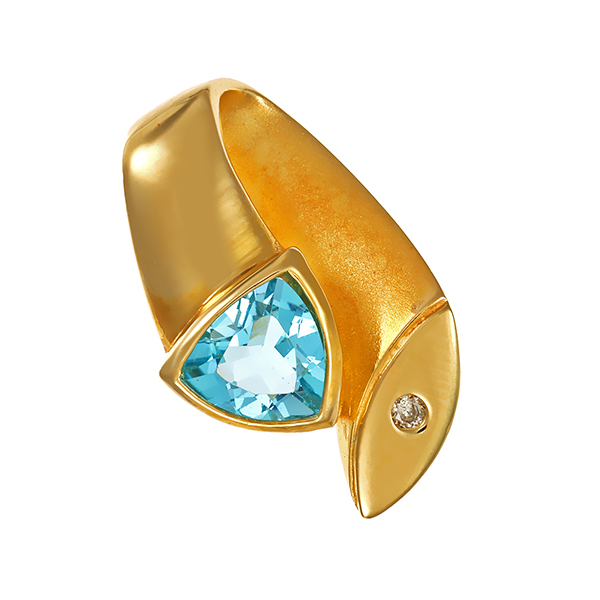 Anhänger, 8K, Gelbgold, Topas, Zirkonia