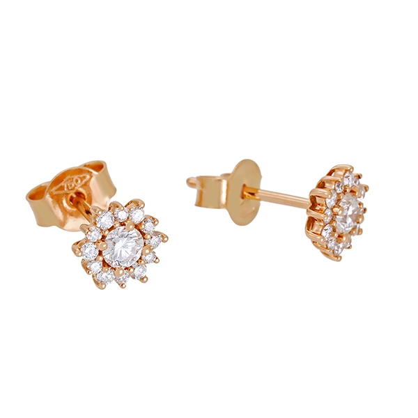Ohrstecker, 18K, Rotgold, Brillanten 0,52 ct