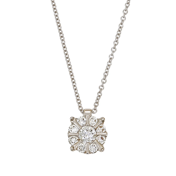 Collier, 14K, Weißgold, Brillanten