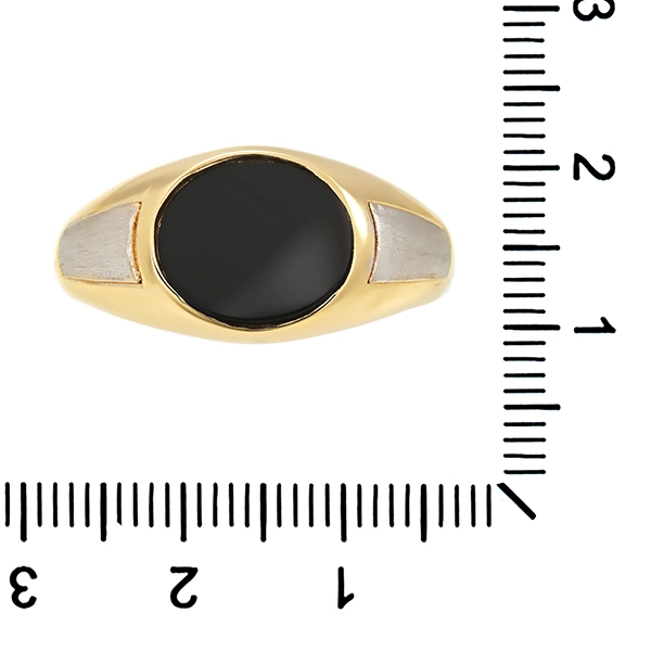 Ring, 14K, Gelbgold, Onyx
