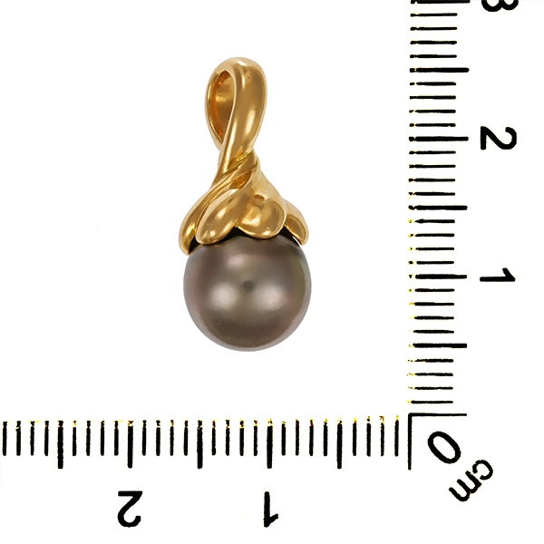 Anhänger, 18K, Gelbgold, Perle