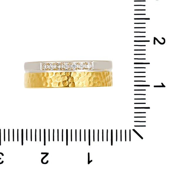 Diamantring, 18K, Gelb-/Weißgold, Brillanten