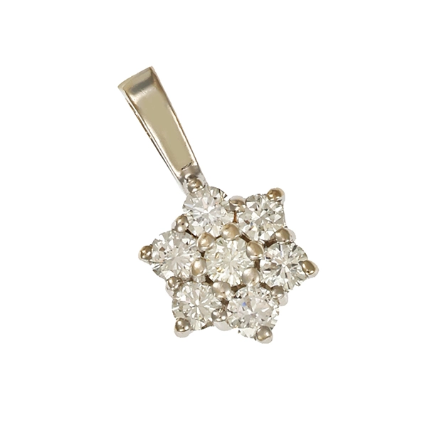 Anhänger, 14K, Weißgold, Brillanten