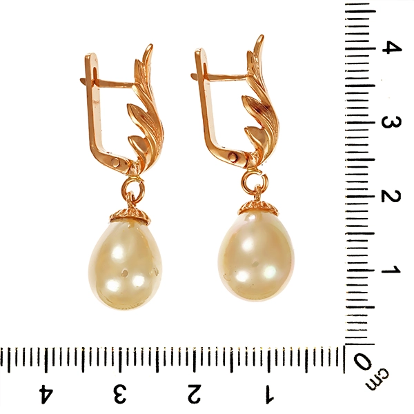 Ohrhänger, 14K, Rotgold, Perlen