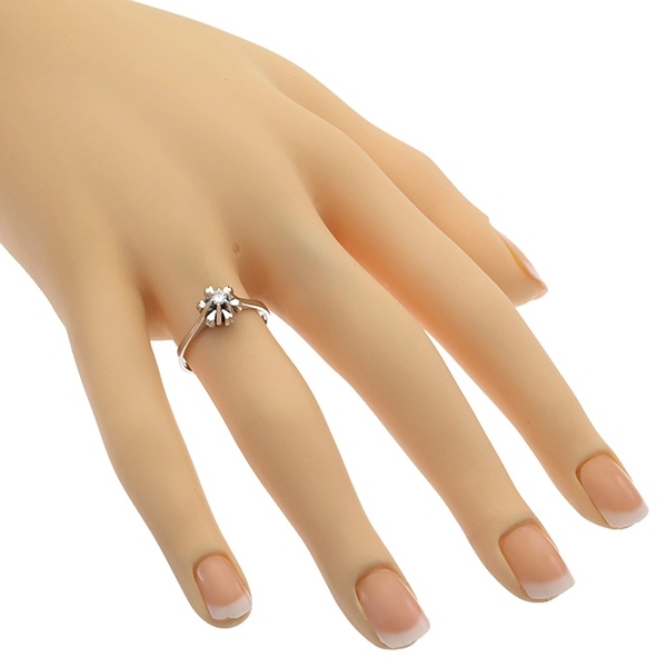 Diamantring, 18K, Weißgold, Brillant, 0,06 ct
