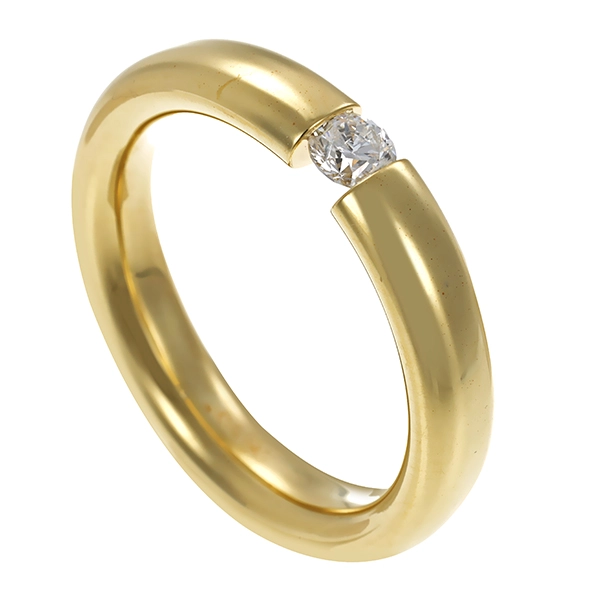 Diamantring, 14K, Gelbgold, Brillant 0,10 ct