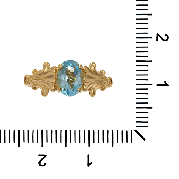 Ring, 8K, Gelbgold, Topas blau