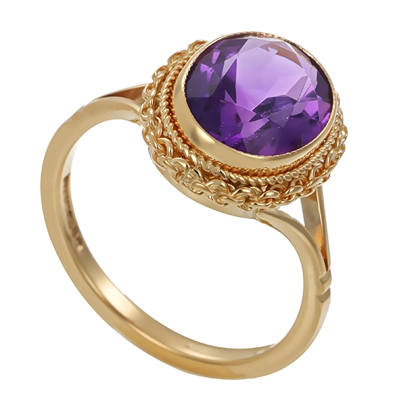 Ring, 9K, Gelbgold, Amethyst