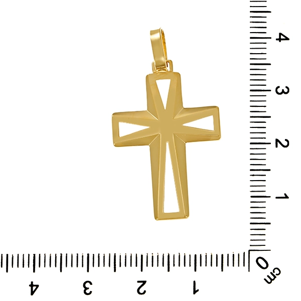 Anhänger, 18K, Gelbgold, Kreuz