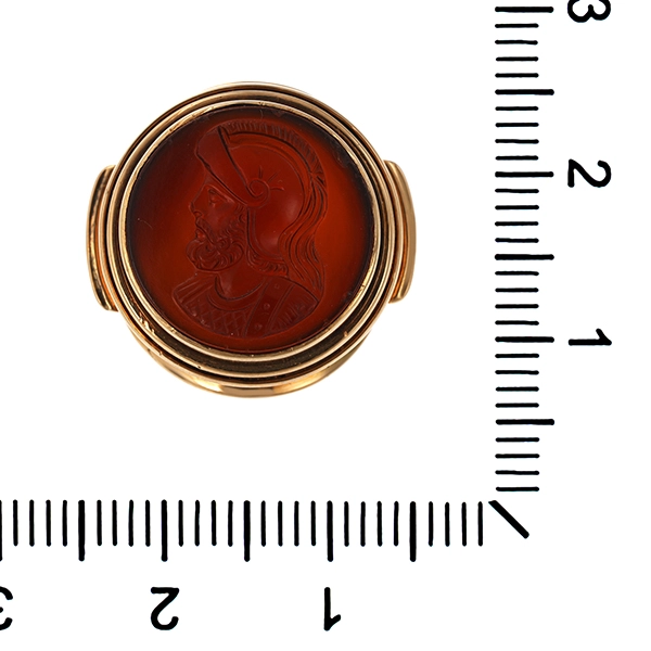 Ring, 14K, Gelbgold, Karneol