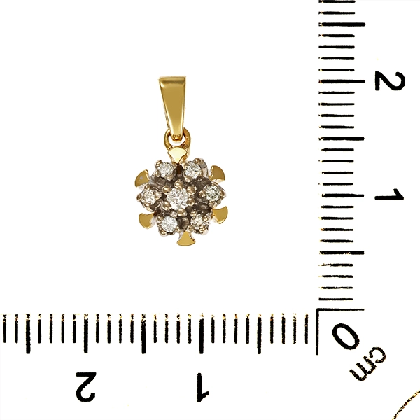 Anhänger, 14K, Gelb-/Weißgold, Brillanten