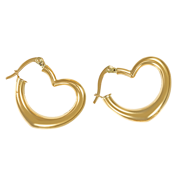 Creolen, 14K, Gelbgold, Herz