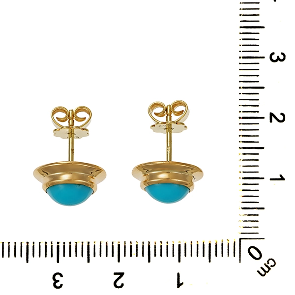 Ohrstecker, 14K, Gelbgold, Türkis