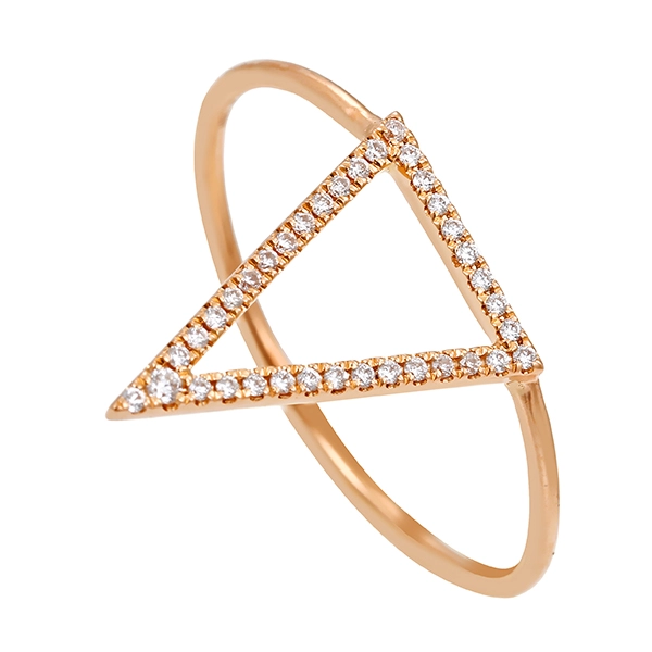 Diamantring, 18K, Rotgold, Brillanten 0,15 ct
