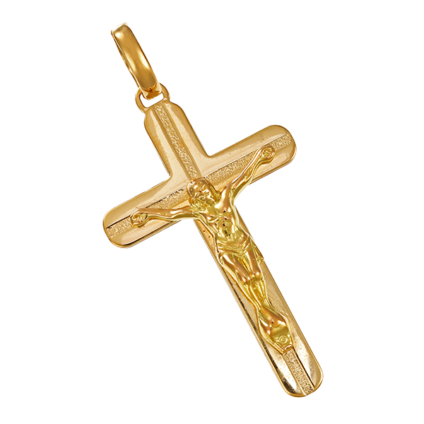 Anhänger, 14K, Gelbgold, Kruzifix