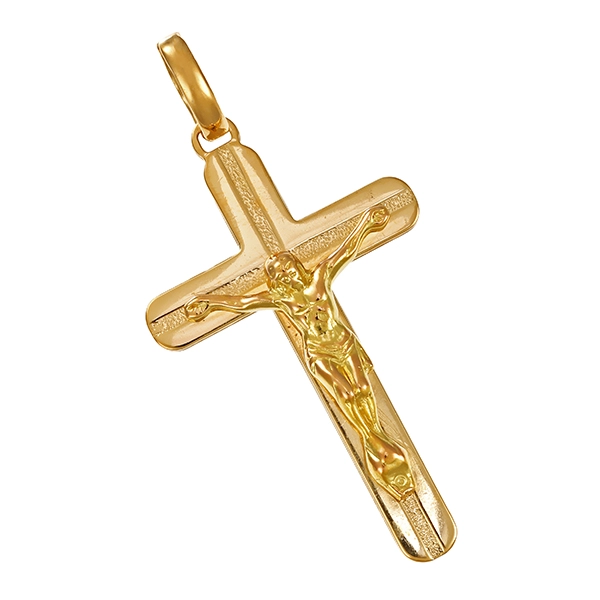 Anhänger, 14K, Gelbgold, Kruzifix
