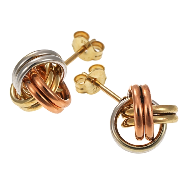 Ohrstecker, 9K, Rot-/Gelb-/Weißgold