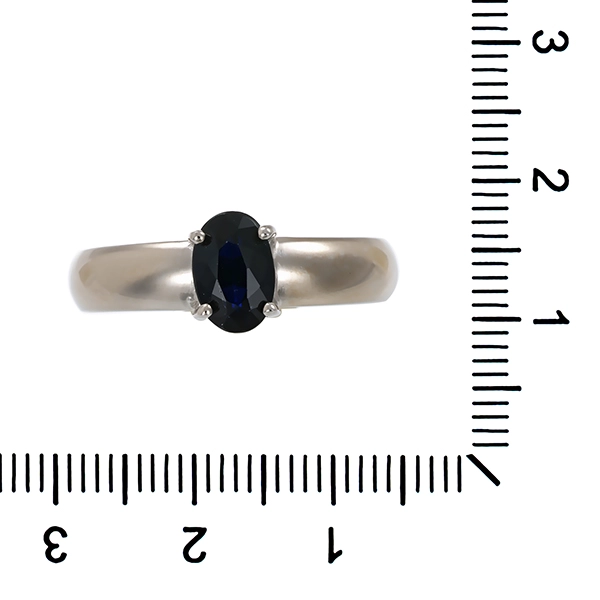 Ring, 18K, Weißgold, Saphir