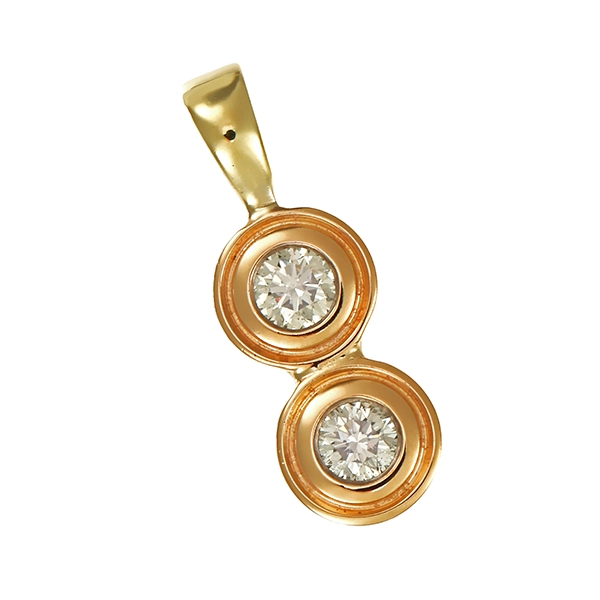 Anhänger, 14K, Gelbgold, Brillanten 0,30 ct