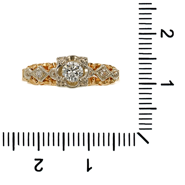Diamantring, 14K, Gelbgold, Brillant, Diamant