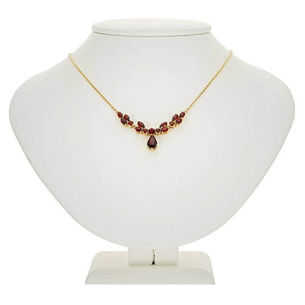 Collier, 8K, Gelbgold, Granat