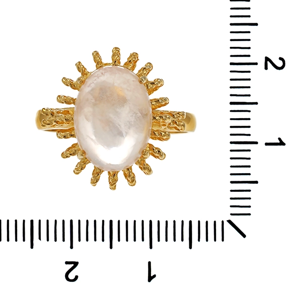 Ring, 8K, Gelbgold, Rosenquarz
