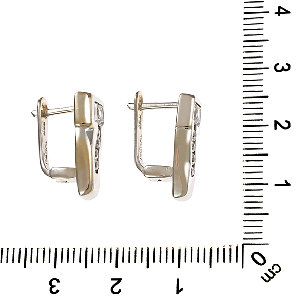 Steckhänger, 14K, Weißgold, Zirkonia