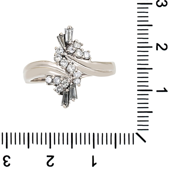 Diamantring, 14K, Weißgold, Diamanten, Brillanten
