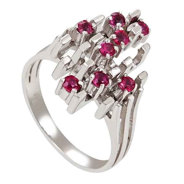 Ring, 18K, Weißgold, Rubin