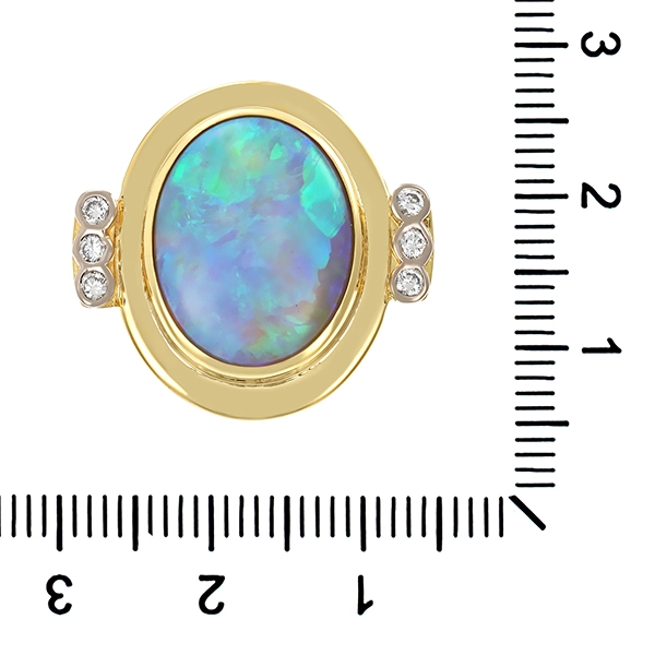 Ring, 14K, Gelbgold, Opal, Brillant