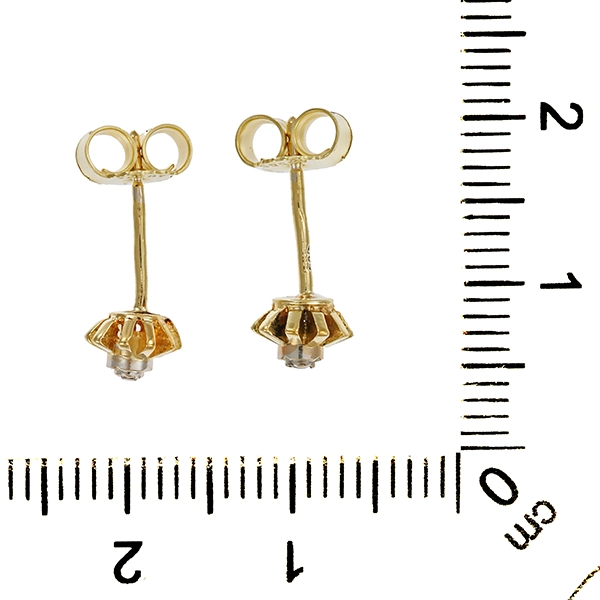 Ohrstecker, 14K, Gelb-/Weißgold, Diamanten