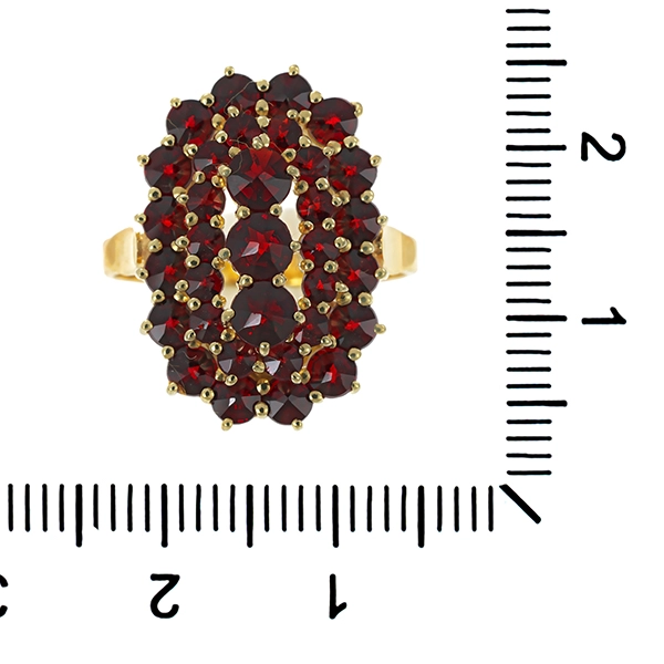 Ring, 14K, Gelbgold, Granat