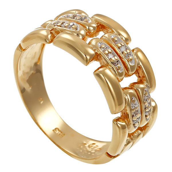 Diamantring, 14K, Gelbgold, Diamanten 