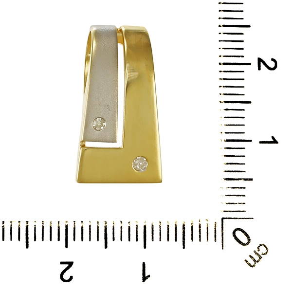 Anhänger, 14K, Gelb-/Weißgold, Diamanten