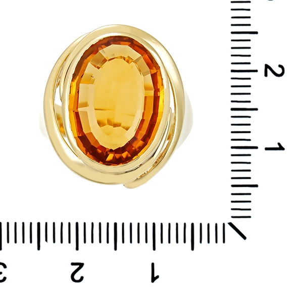 Ring, 14K, Gelbgold, Citrin