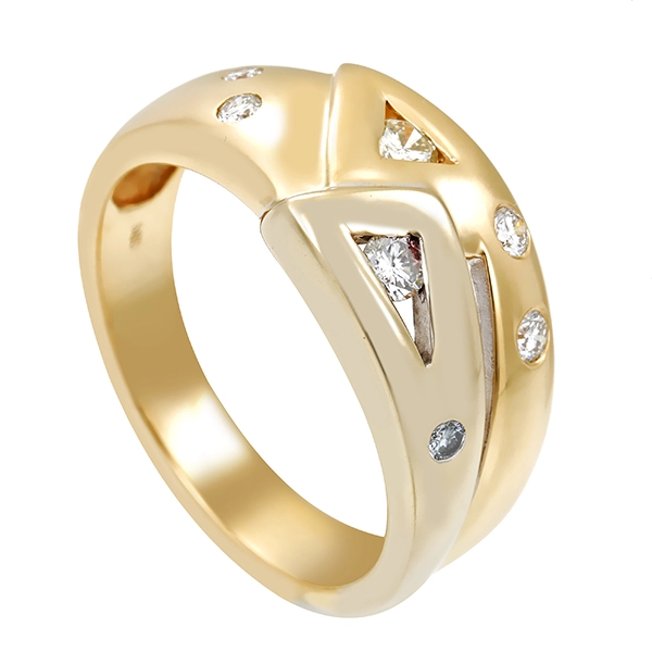 Diamantring, 14K, Gelb-/Weißgold, Brillant 0,23 ct